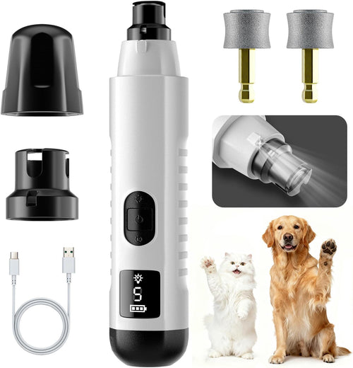 2026 New Silent Groom Pro Dog Nail Grinder, 5-Speed Dog Nail Grinder With Led Light, Quiet Painless Paws Grooming For Small Medium Large Dogs, USB Rechargeable